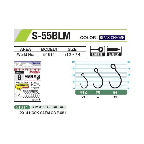 Owner S 55blm Barbless
