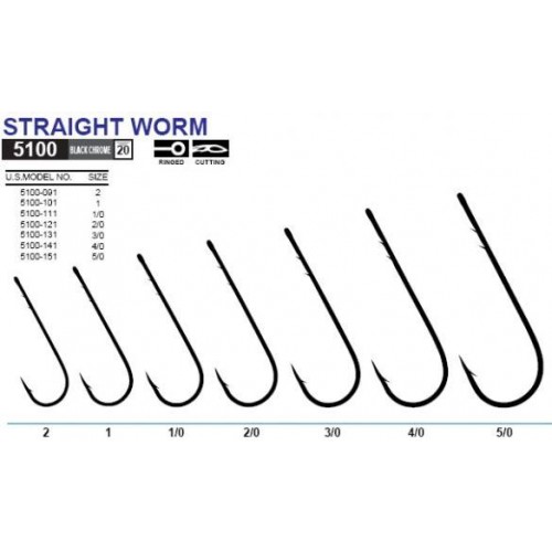 Ami Owner Worm 5100 Per Pesca - Misure 5/0 A 2 - Per Anguilla, Pesce Piatto, Bottatrice